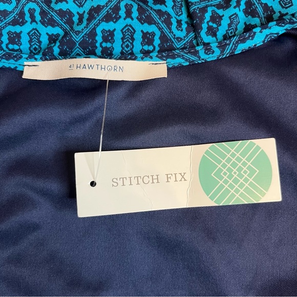 41 Hawthorn Stitch Fix Dress Womens Large Blue Julie Knit Faux Wrap Long Sleeve - Picture 7 of 8
